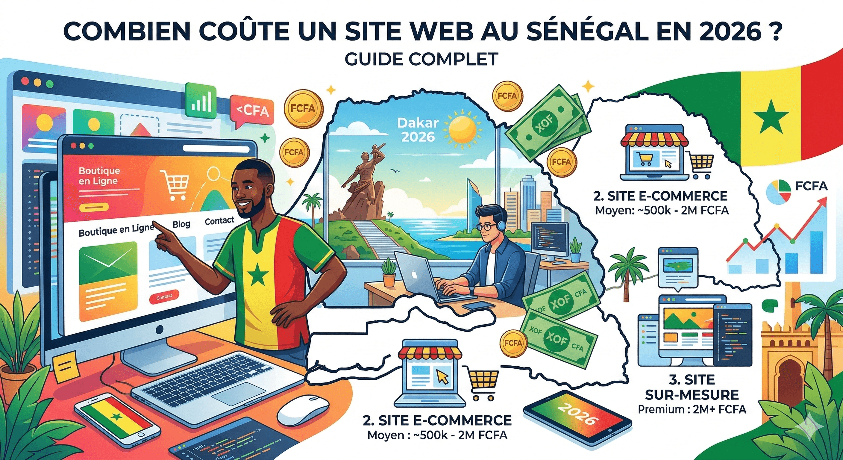 Combien coûte un site web au Sénégal en 2026 ? Guide complet